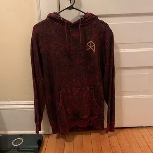 Maroon Acid Wash Hoodie